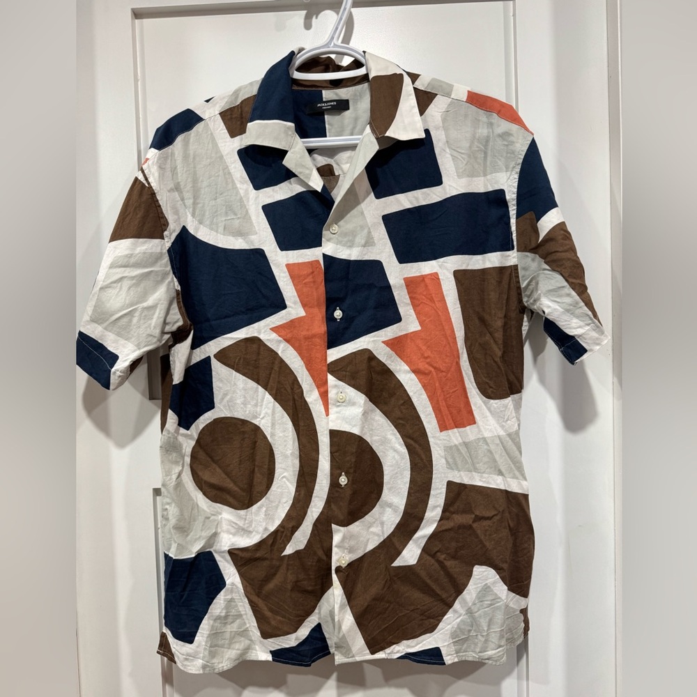 Jack & Jones Multicolor Abstract Button Down Shirt